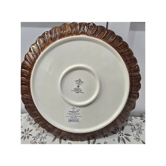 NWT John Derian for Target Feathers Round Serving Platter – 13" Stoneware - Picture 2 of 7